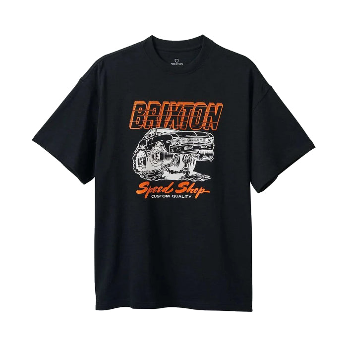 BRIXTON SMOKEY HEAVYWEIGHT RELAXED SHORT SLEEVE T-SHIRT - BLACK CLASSIC WASH The Old Man Boardsports Brixton