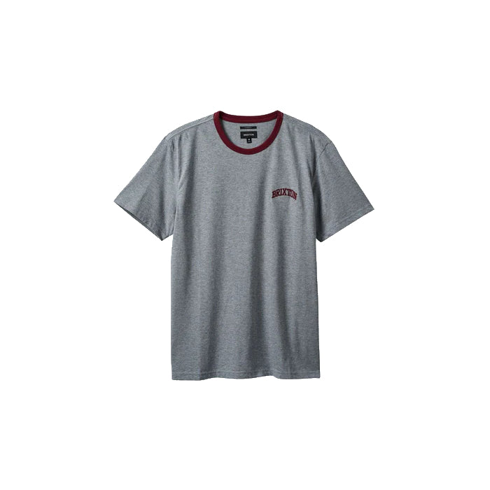 BRIXTON VARSITY RINGER SHORT SLEEVE T-SHIRT HEATHER GREY