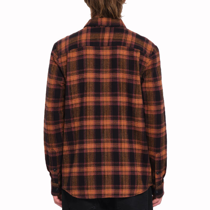 VOLCOM BAYSTONE FLANNEL LONG SLEEVE T-SHIRT BLACK