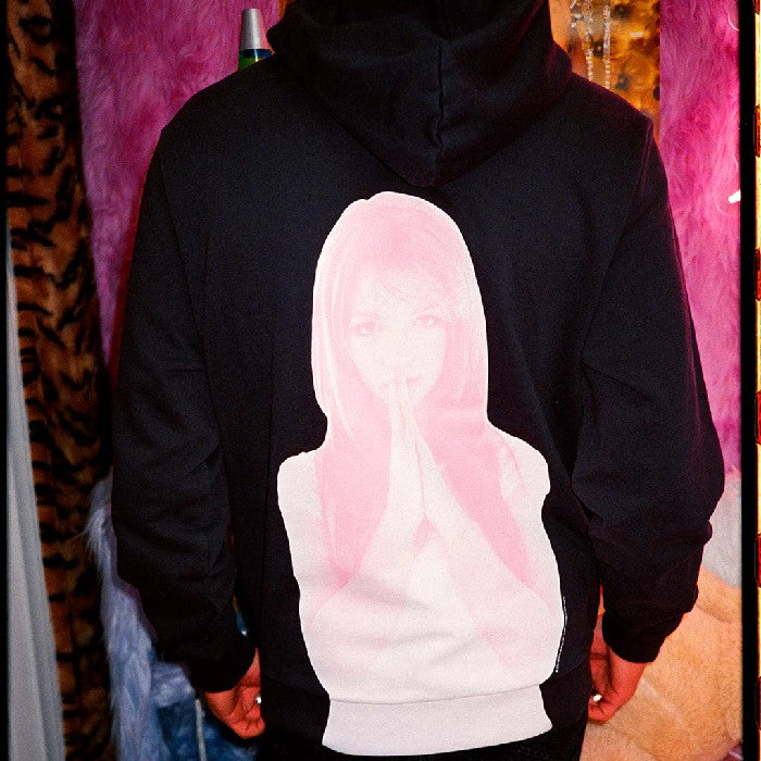 WELCOME X BRITNEY SPEARS BELIEVE PIGMENT DYED HOODIE - BLACK