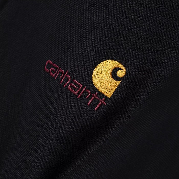 CARHARTT WIP HALF ZIP AMERICAN SCRIPT SWEATER BLACK