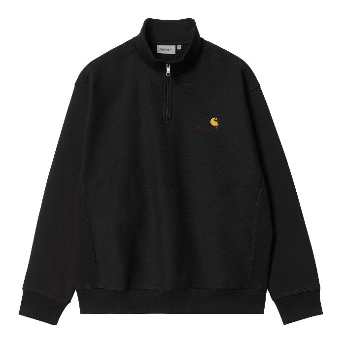 CARHARTT WIP HALF ZIP AMERICAN SCRIPT SWEATER BLACK