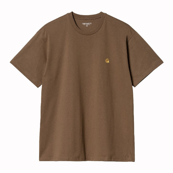 CARHARTT WIP CHASE SHORT SLEEVE T-SHIRT - CHOCOLATE/GOLD