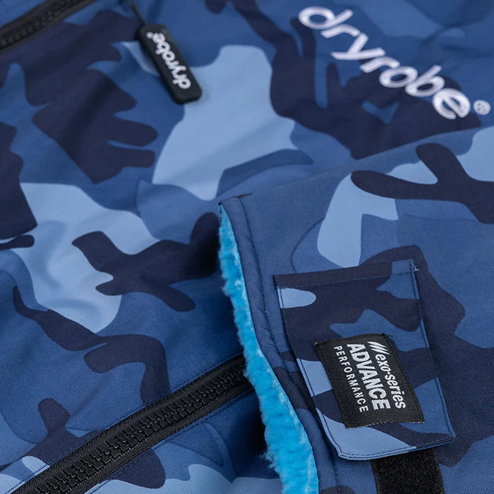 DRYROBE ADVANCE LONG SLEEVE STRANDPONCHO - BLUE CAMO/BLUE The Old Man Boardsports Dryrobe