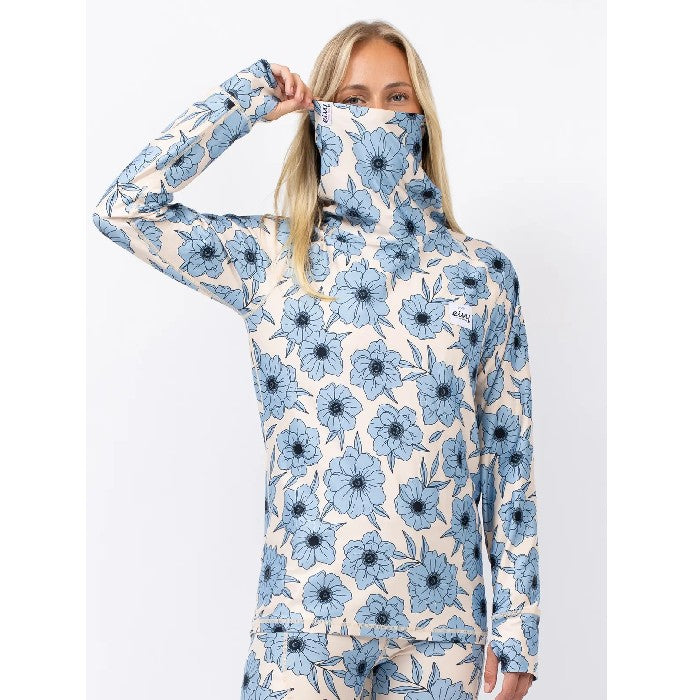 EIVY ICECOLD GAITER TOP THERMOSHIRT - BLUE FLOWER