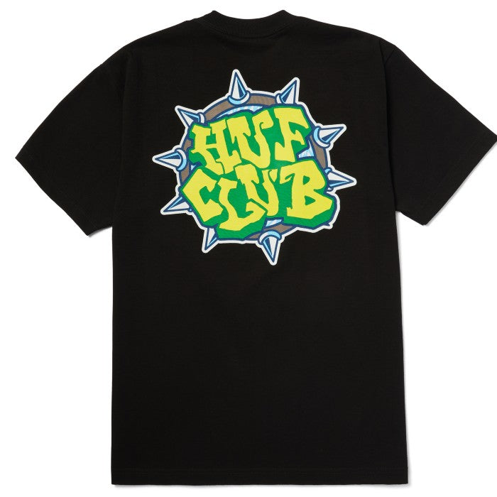 HUF CLUB SHORT SLEEVE T-SHIRT - BLACK