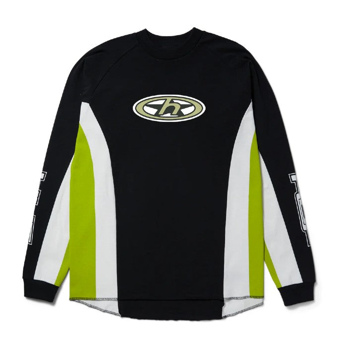 HUF HOLESHOT MOTO JERSEY LONG SLEEVE T-SHIRT - BLACK The Old Man Boardsports Huf