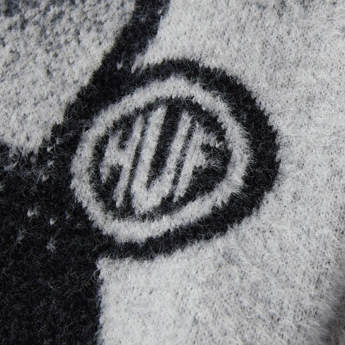 HUF HORIZON MOHAIR CREWNECK SWEATER CHARCOAL