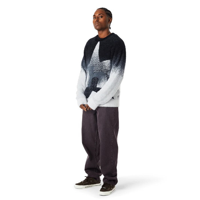 HUF HORIZON MOHAIR CREWNECK SWEATER CHARCOAL