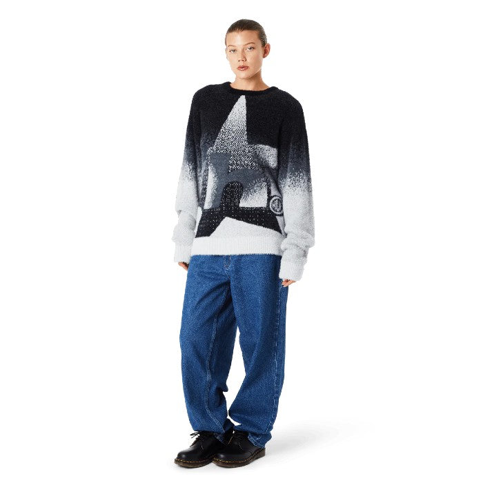 HUF HORIZON MOHAIR CREWNECK SWEATER CHARCOAL