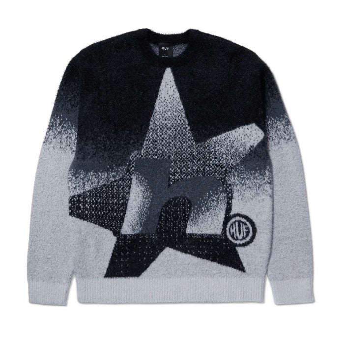 HUF HORIZON MOHAIR CREWNECK SWEATER CHARCOAL