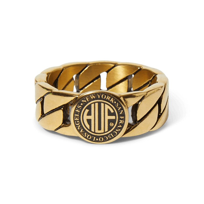 HUF REGIONAL CUBAN LINK RING - GOLD