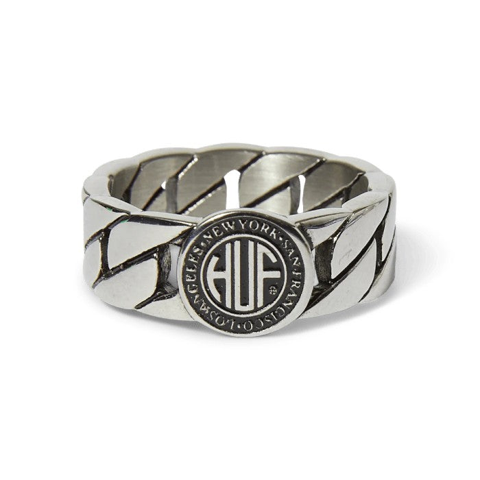 HUF REGIONAL CUBAN LINK RING - SILVER