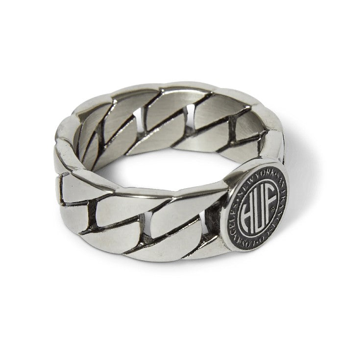 HUF REGIONAL CUBAN LINK RING - SILVER