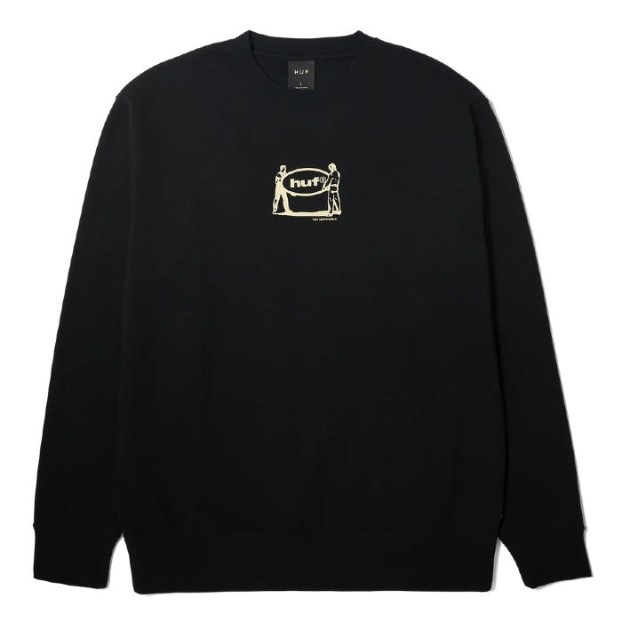 HUF RELOCATION CREWNECK SWEATER - BLACK