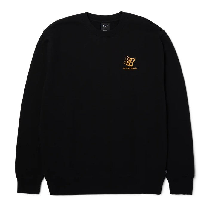 HUF X BRONZE56K CREWNECK SWEATER BLACK