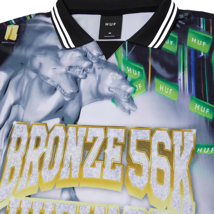 HUF X BRONZE56K GLITCHED SOCCER JERSEY T-SHIRT MULTI