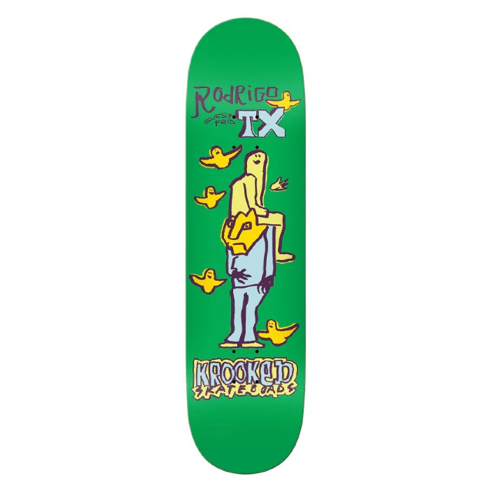 KROOKED RODRIGO TX GUEST 8.06" SKATEBOARD DECK GREEN