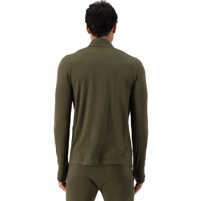 MONS ROYALE MENS CASCADE 1/4 ZIP LONG SLEEVE THERMOSHIRT DARK OLIVE