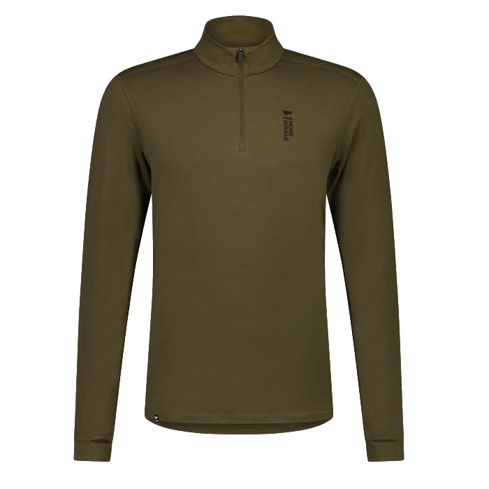 MONS ROYALE MENS CASCADE 1/4 ZIP LONG SLEEVE THERMOSHIRT DARK OLIVE