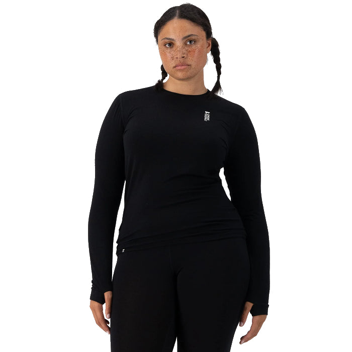 MONS ROYALE WOMENS CASCADE LONG SLEEVE THERMOSHIRT BLACK