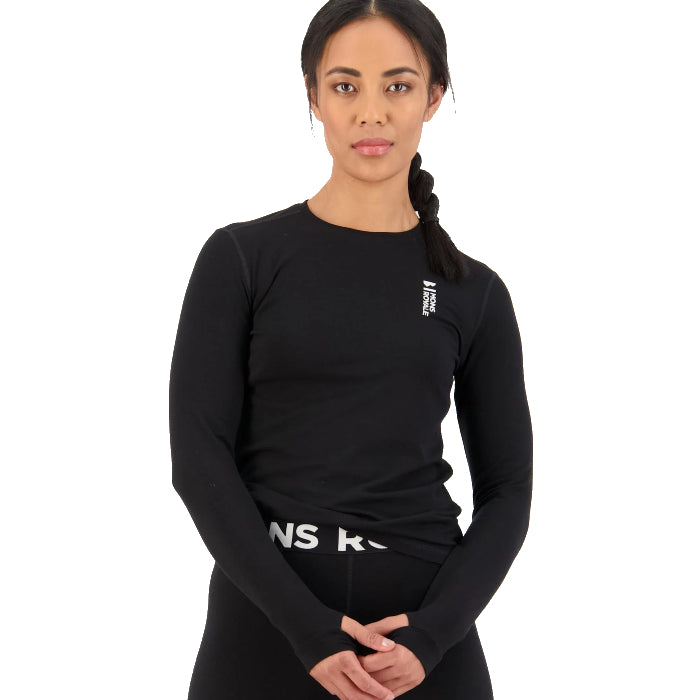 MONS ROYALE WOMENS CASCADE LONG SLEEVE THERMOSHIRT BLACK