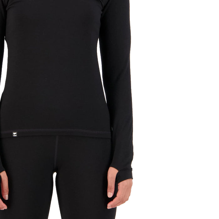 MONS ROYALE WOMENS CASCADE LONG SLEEVE THERMOSHIRT BLACK