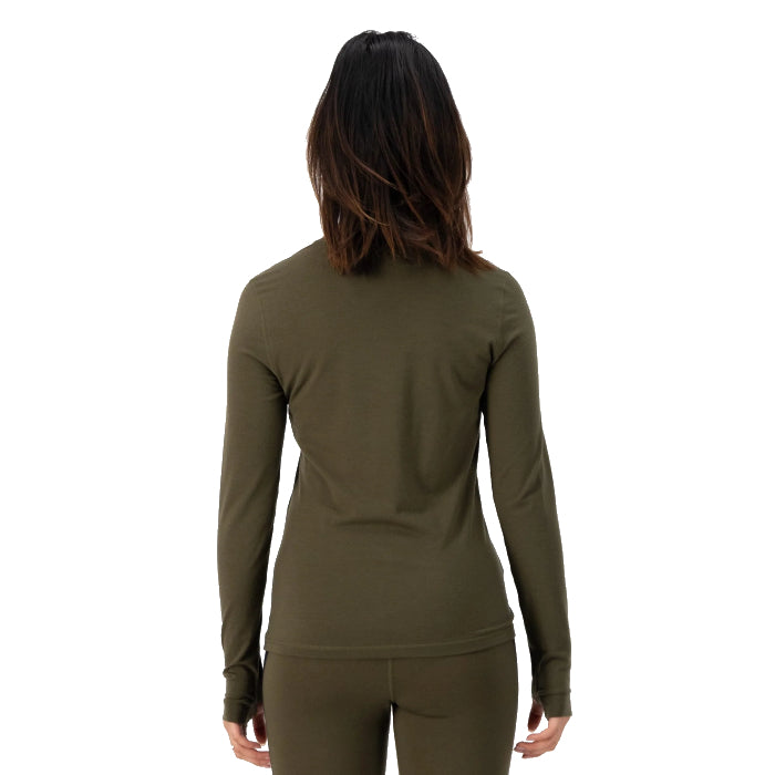 MONS ROYALE WOMENS CASCADE LONG SLEEVE THERMOSHIRT DARK OLIVE