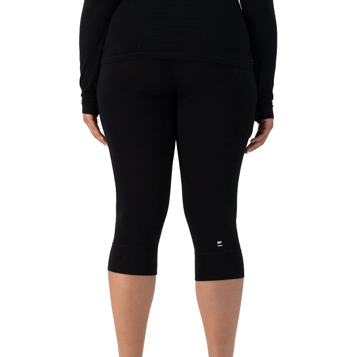 MONS ROYALE WOMENS CASCADE MERINO BASE LAYER 3/4 THERMOLEGGING BLACK