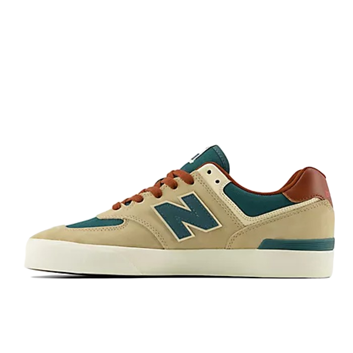 NEW BALANCE NUMERIC 574 VULC SCHOENEN TAN WITH FOREST GREEN