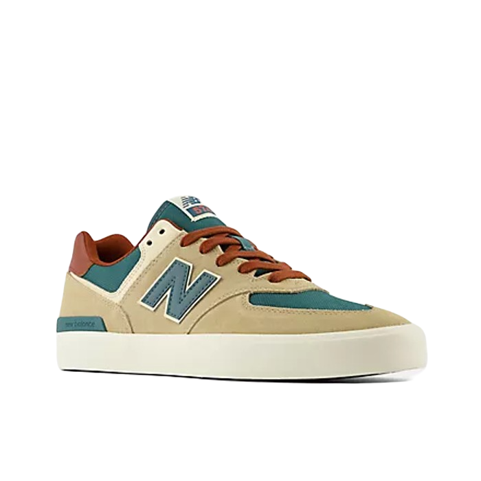 NEW BALANCE NUMERIC 574 VULC SCHOENEN TAN WITH FOREST GREEN