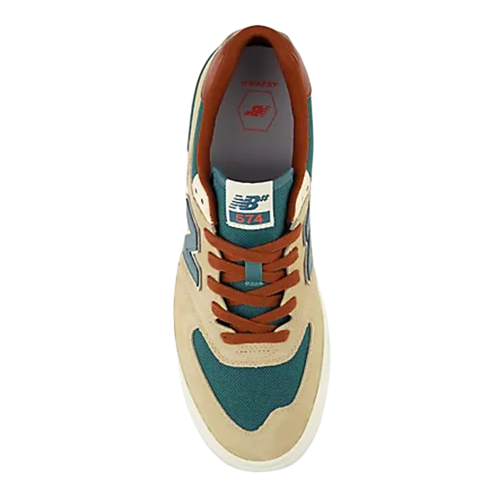 NEW BALANCE NUMERIC 574 VULC SCHOENEN TAN WITH FOREST GREEN