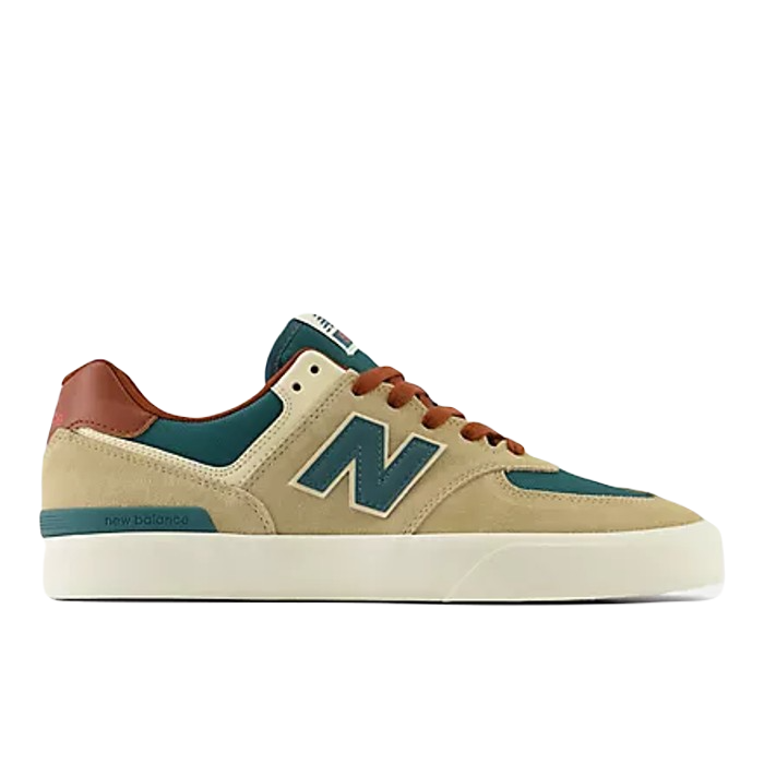 NEW BALANCE NUMERIC 574 VULC SCHOENEN TAN WITH FOREST GREEN