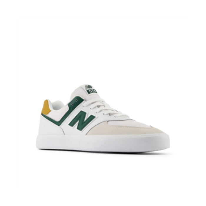 NEW BALANCE NUMERIC 574 VULC SCHOENEN - WHITE/NIGHTWATCH GREEN