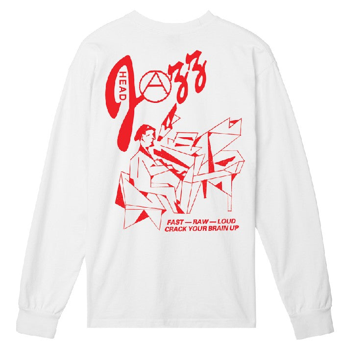 OBEY JAZZ HEAD LONG SLEEVE T-SHIRT WHITE