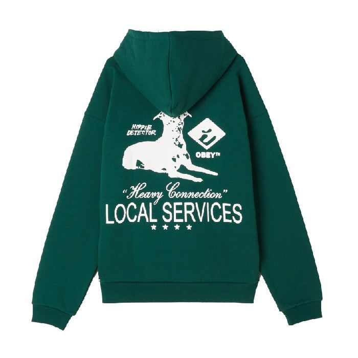 OBEY SERVICES EXTRA HEAVY HOOD HOODIE RAIN FOREST