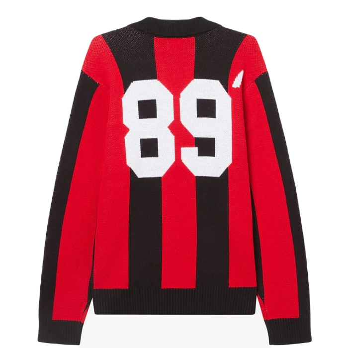 OBEY SOCCER JERSEY SWEATER - RED MULTI