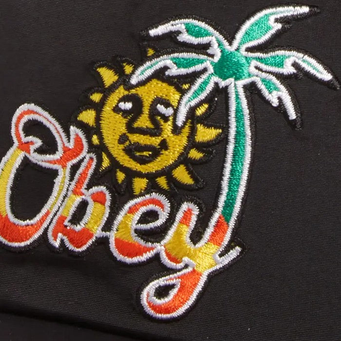 OBEY TROPICAL 5 PANEL NYLON SNAPBACK PET - BLACK