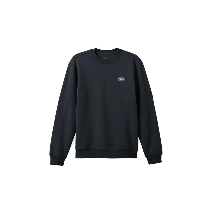 BRIXTON PARSON PATCH CREW SWEATER WASHED BLACK