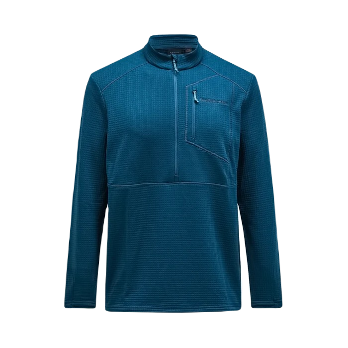 PEAK PERFORMANCE M TRAIL POLARTEC HALF ZIP SWEATER INFINITY TEEL