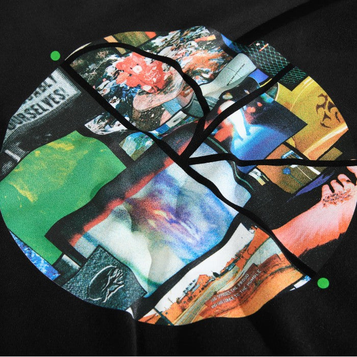 POLAR DAVE HOODIE OURSELVES COLLAGE - BLACK The Old Man Boardsports Polar