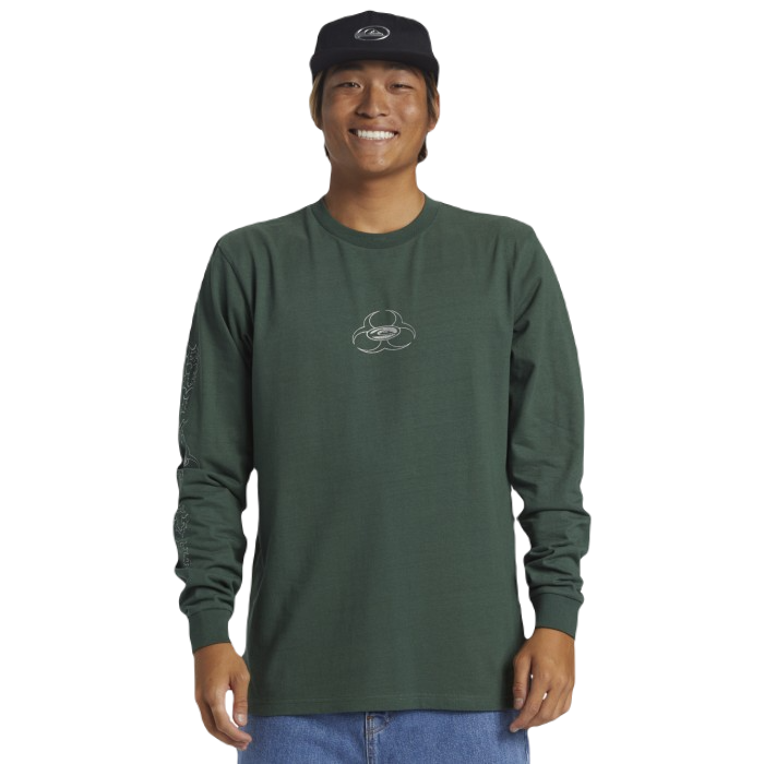 QUIKSILVER BIO HAZARD LONG SLEEVE T-SHIRT - FOREST