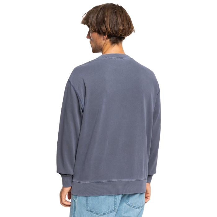 QUIKSILVER GARMENT DYE CREW SWEATER ESTATE BLUE