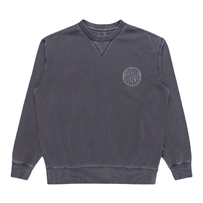 QUIKSILVER GARMENT DYE CREW SWEATER ESTATE BLUE