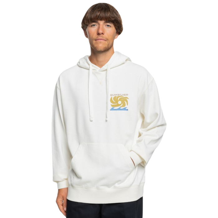 QUIKSILVER GARMENT DYE SCREEN HOODIE BIRCH