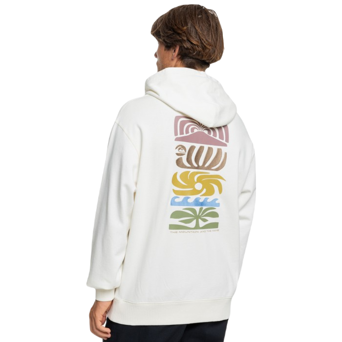 QUIKSILVER GARMENT DYE SCREEN HOODIE BIRCH