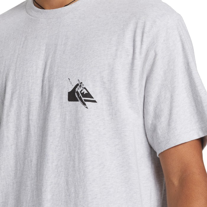 QUIKSILVER QS PETROGLYPH LOGO DNA T-SHIRT SNOW HEATHER