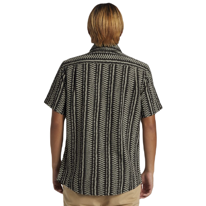 QUIKSILVER VIBRATIONS CLASSIC SHORT SLEEVE OVERHEMD - TARMAC DOBBY JACQUARD SS