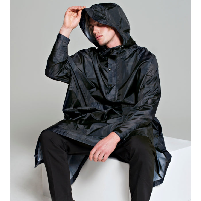 RAINKISS BACK TO BLACK ART CAMO REGENPONCHO BLACK