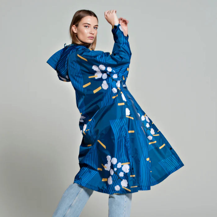 RAINKISS JAPANESE BLOSSOM REGENPONCHO - BLUE The Old Man Boardsports RAINKISS